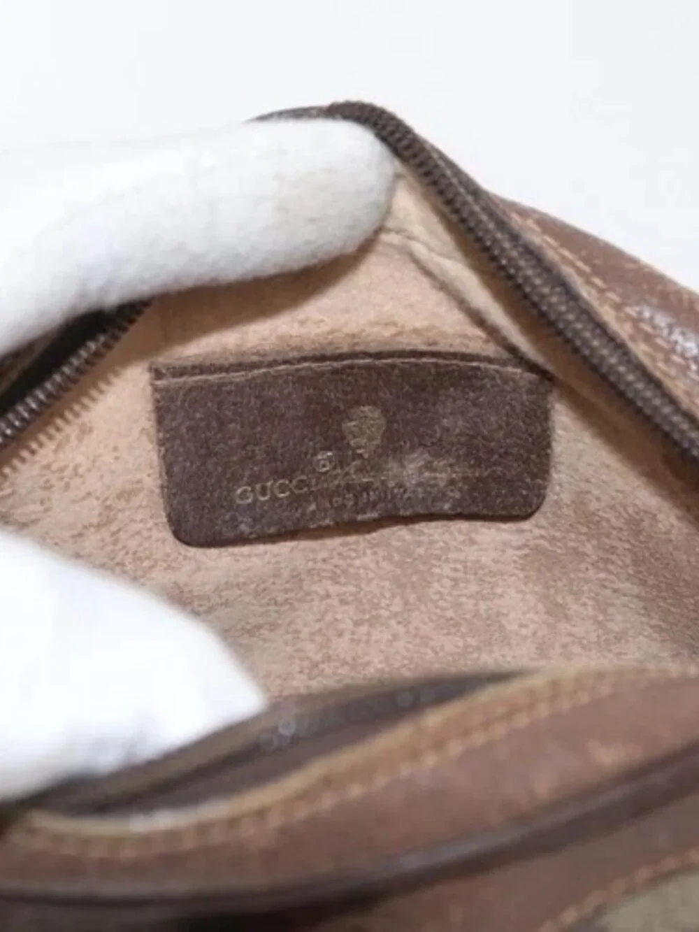 GUCCI GG Supreme Web Sherry Line Bag PVC Beige Gold 156 02 066 Auth BA10344 - Picture 12 of 15